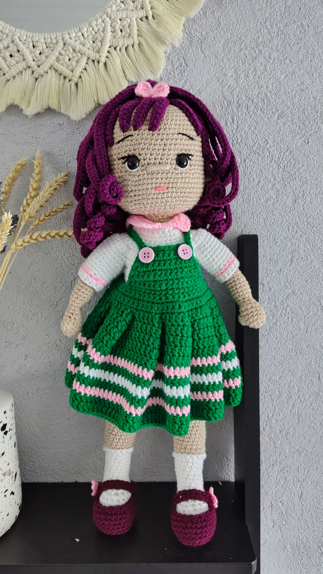 Poupée "Angelina" au crochet - fait main - Déco chambre enfant